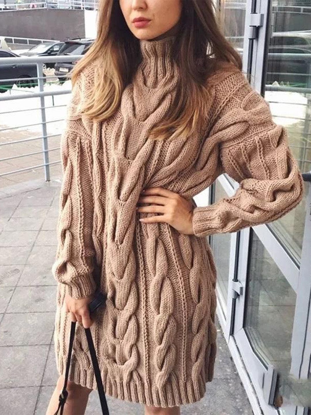 Miss Mosa By Akanksha  Women Brown Sertha Luxury Woolen Dress