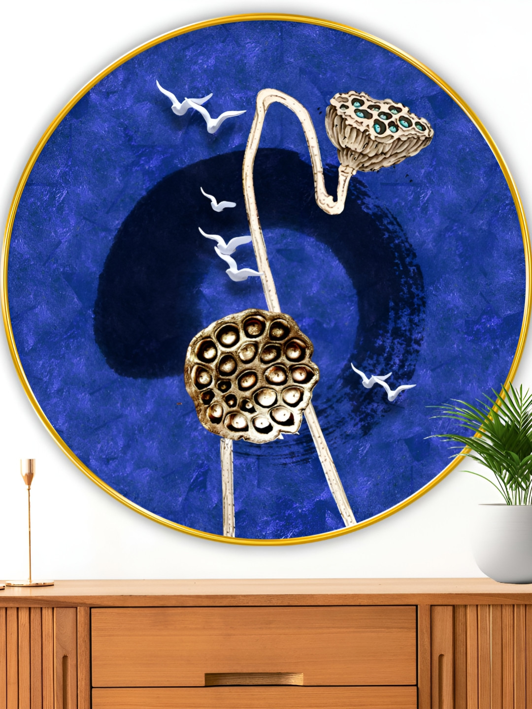 Myntra Elegant Homes Canvas Wall Round Paintings Wall Art -23 x 23 In