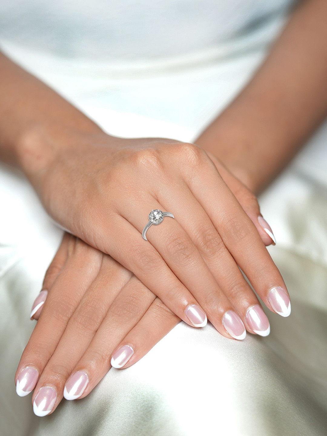 BHIMA 925 Sterling Siver Single Sparkle  Ring