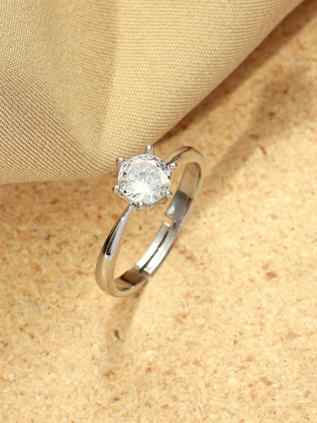 SALTY Brilliant Dazzling Crystal Ring For Women & Girls