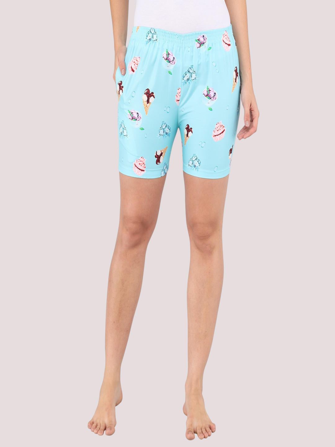 SEPHANI Women Floral Printed Cotton Slim Fit Shorts