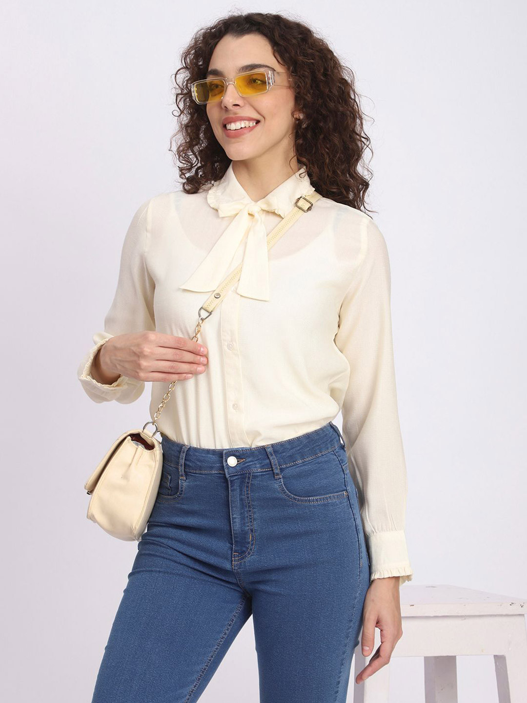 R&B Women Semi Sheer Casual Shirt