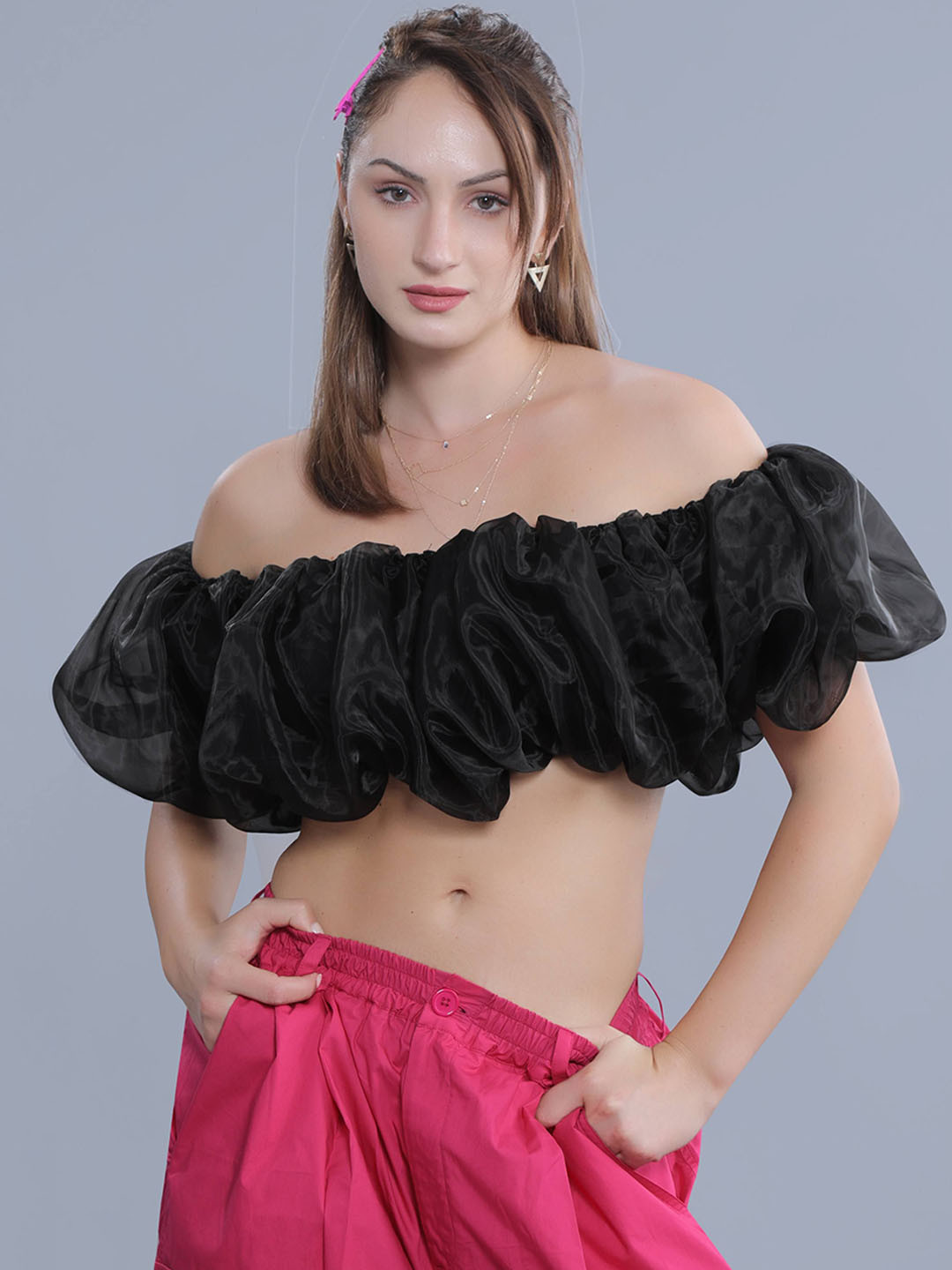 French Theory Women Relaxed Loose Fit Cargos Trousers