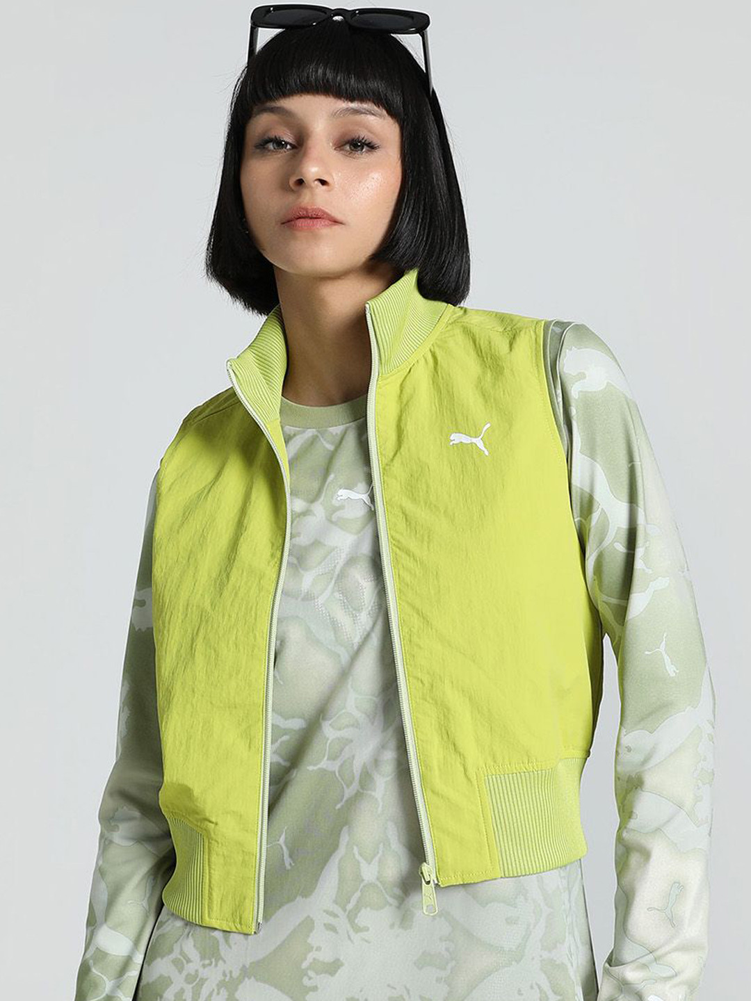 Puma Dare To Slim Fit Full Zip Sleeveless Woven Vest