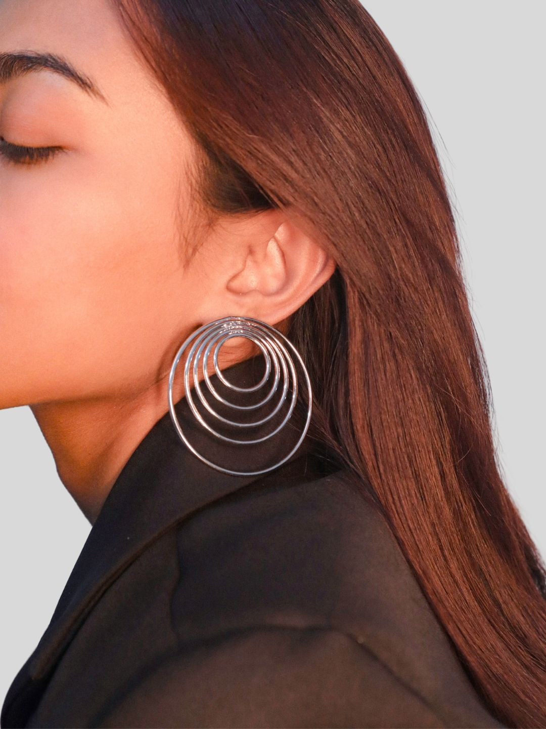 House of Pehr Silver Plated Chain Linked Contemporary Drop Earrings