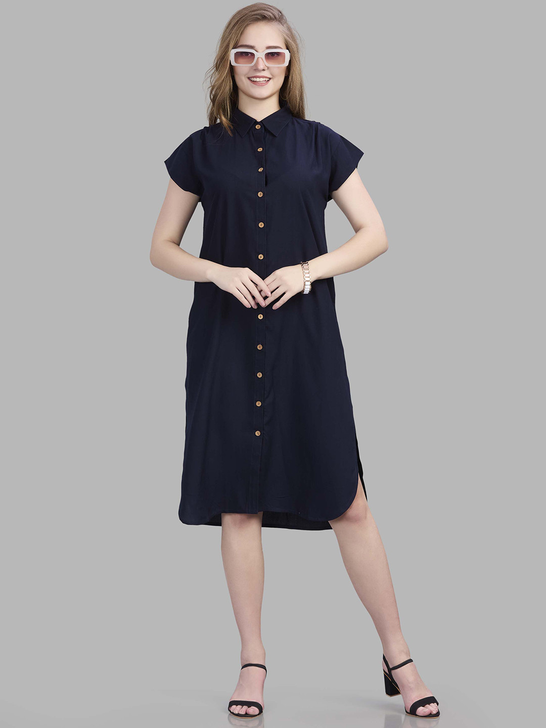 Autumn Hues Button Up Shirt Dress