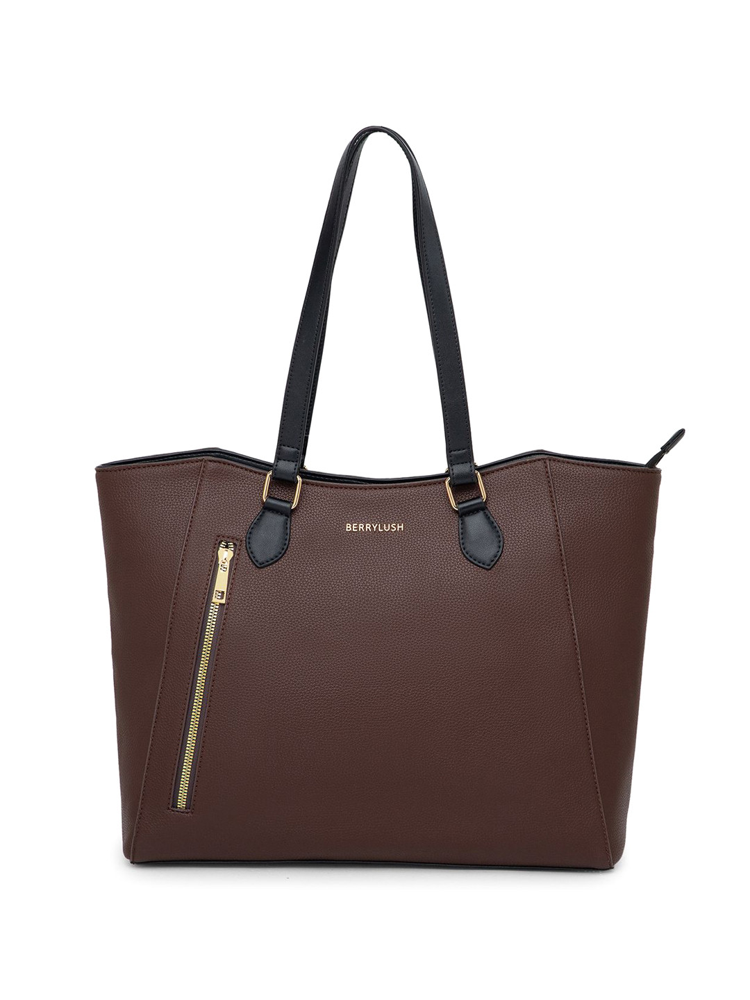 Berrylush Women Solid Structured Leather Shoulder Bag
