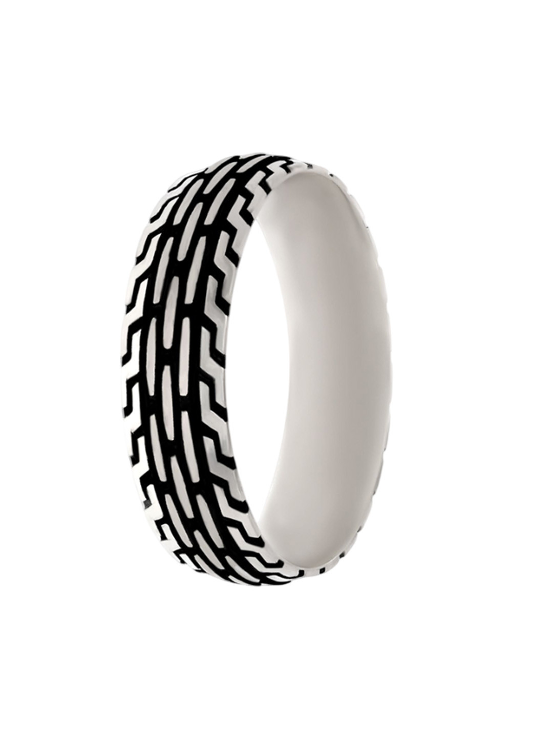 BHIMA 925 Sterling Siver Tire Imprint Enamel Band Ring