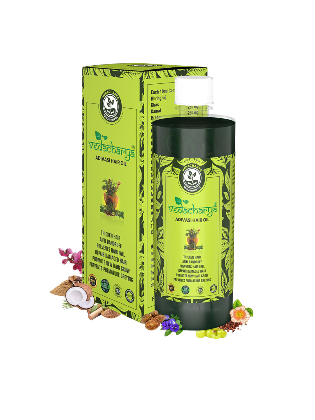 Vedacharya Adivasi Hair Oil With Bhringraj For Hair Growth - 500 ml