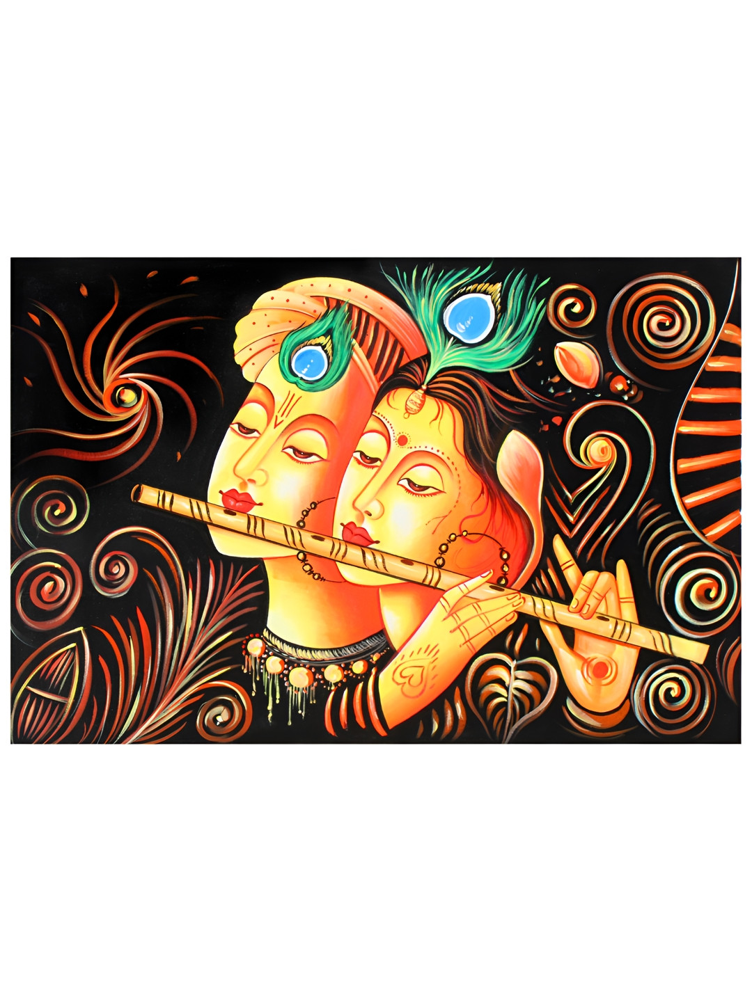 Inephos Gold-Toned & Yellow Religious Canvas Wall Art