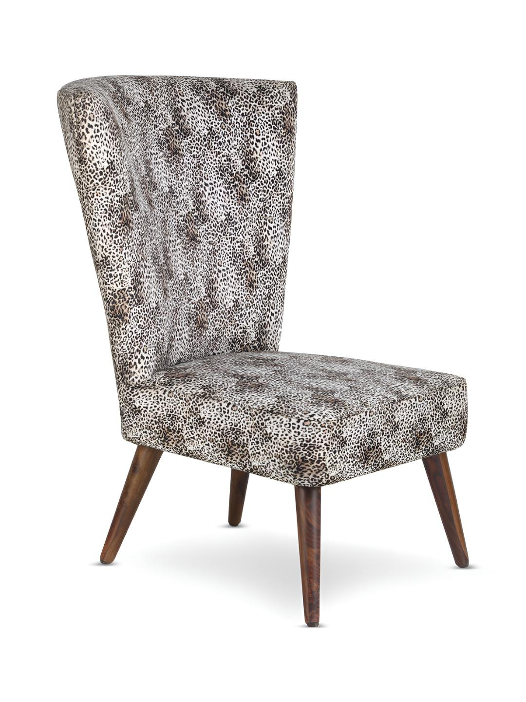 GLOBALLY INDIAN White & Brown Modern Accent  Wooden Lounge Chair