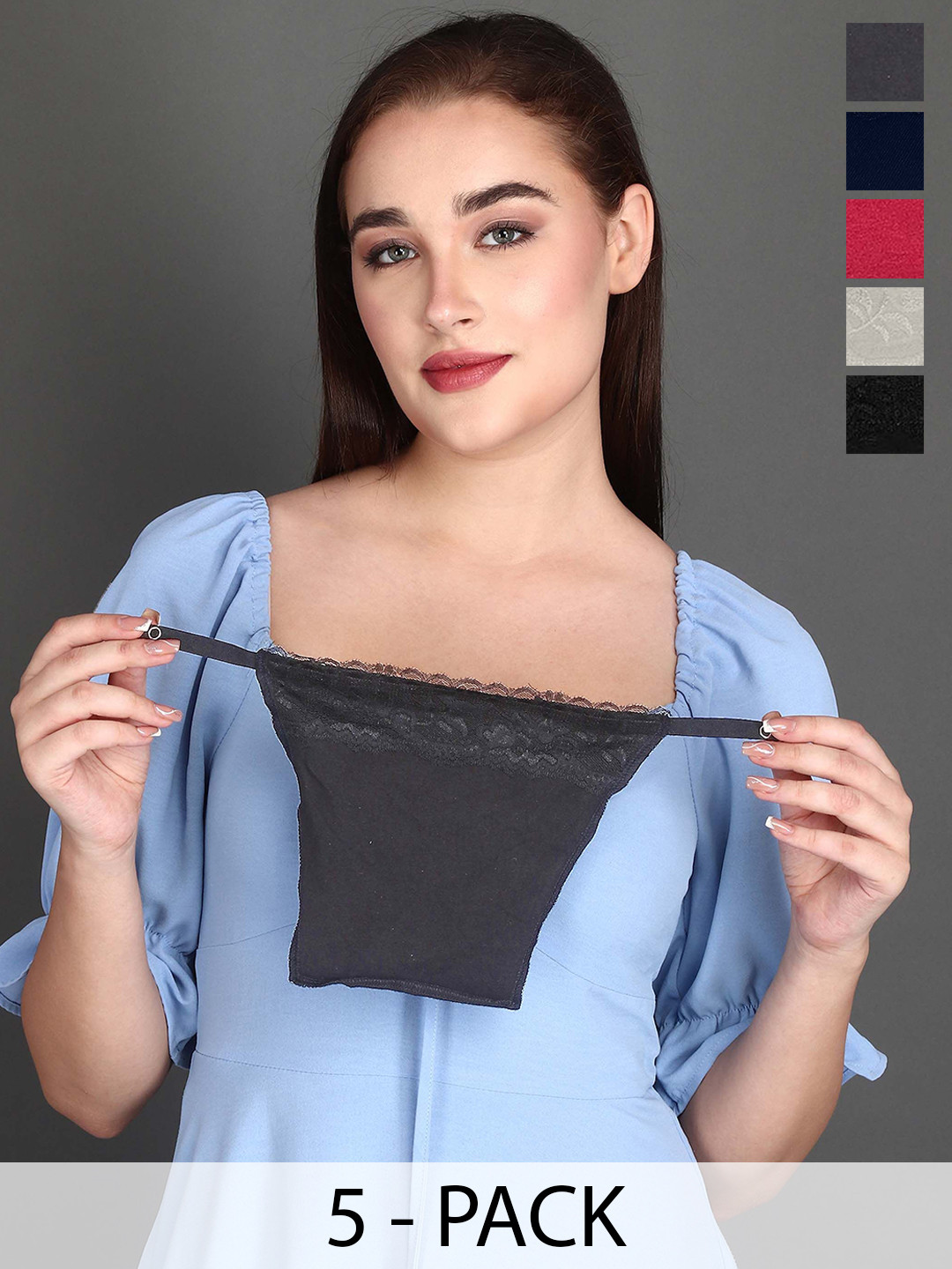 SHOPPY VILLA Pack Of 3 Non Padded Mock Camisoles Cleavage Cover Camisoles