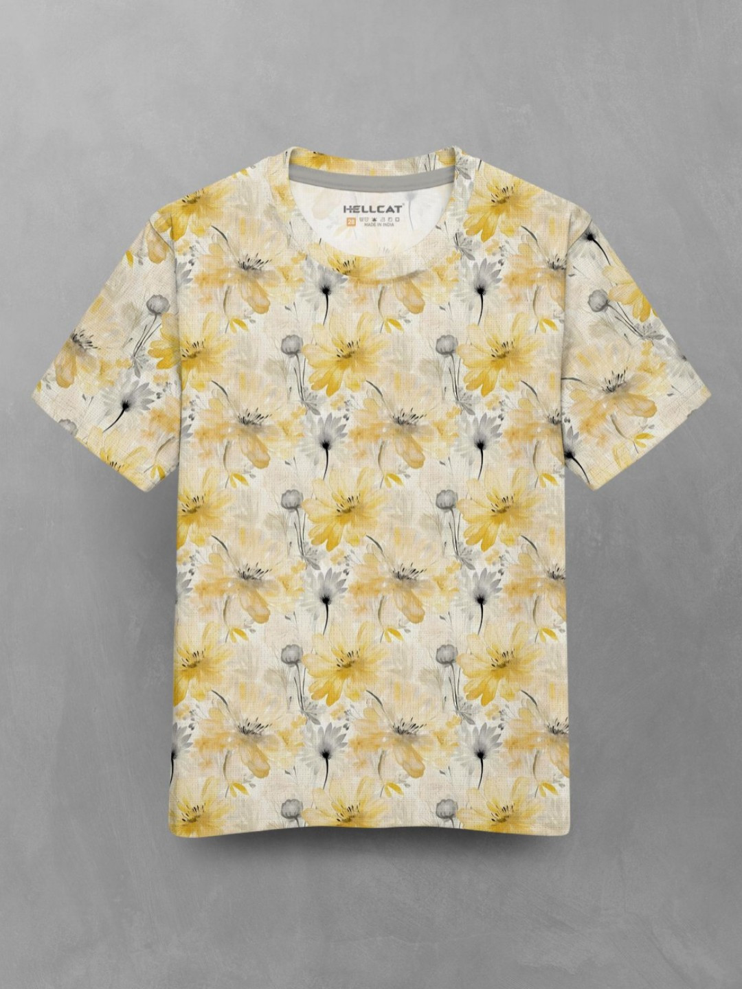 HELLCAT Boys Floral Printed Round Neck T-shirt