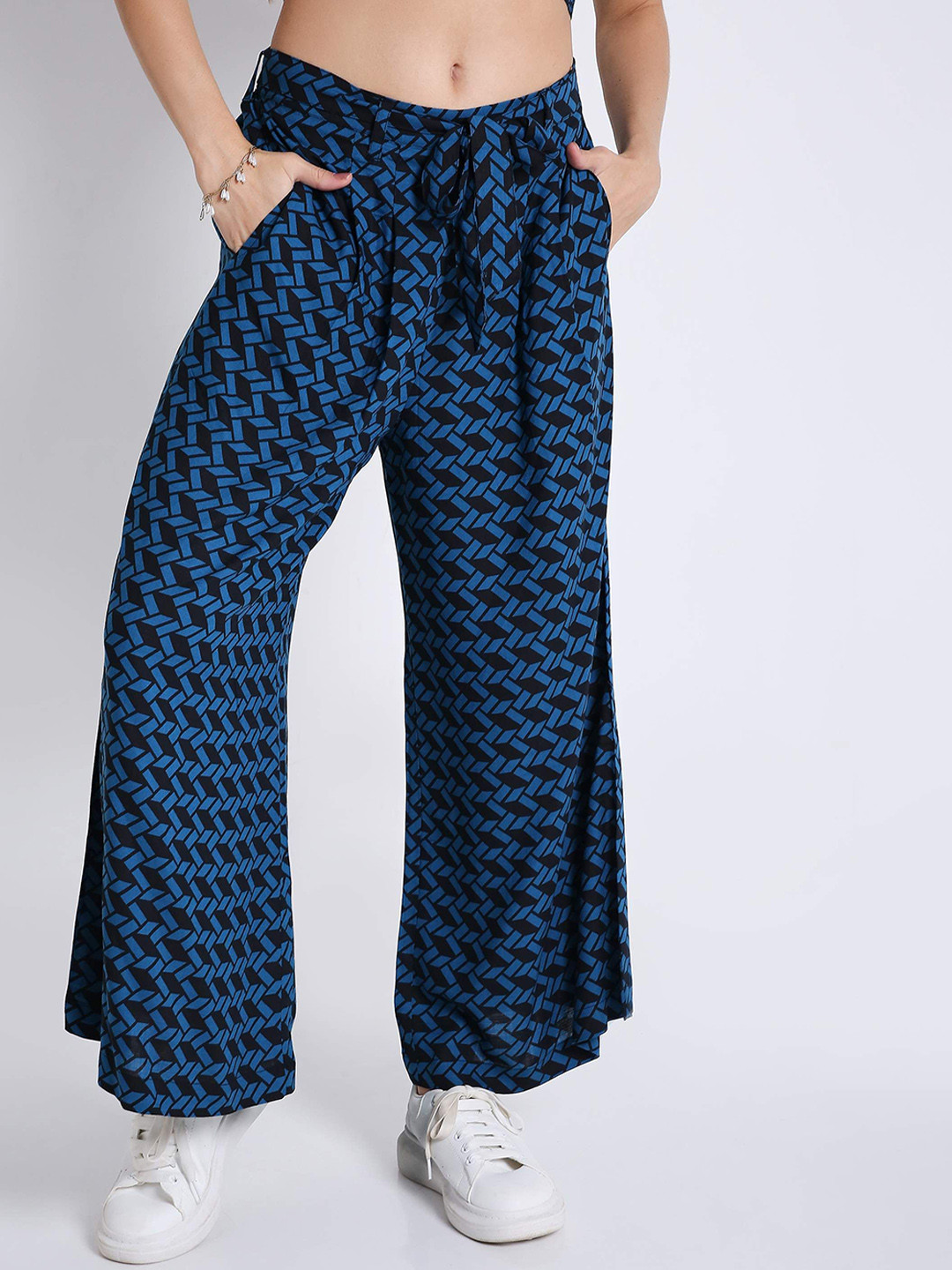 French Theory Women Printed Relaxed Loose Fit Trousers
