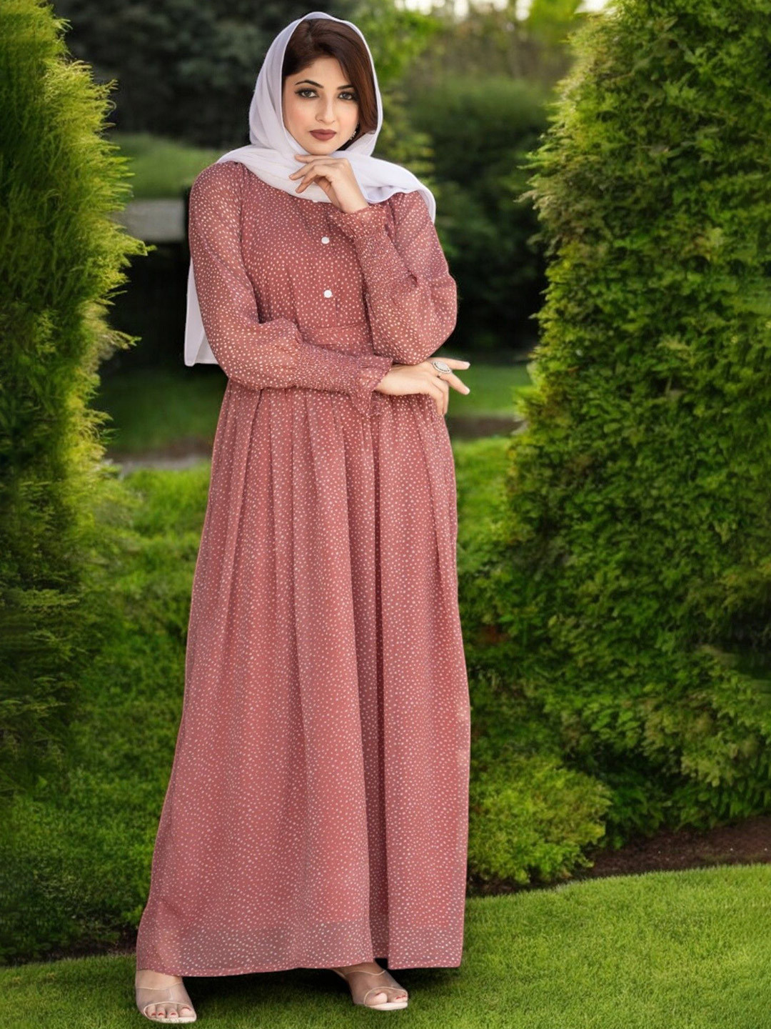 SARINKU Women Printed Georgette Abaya