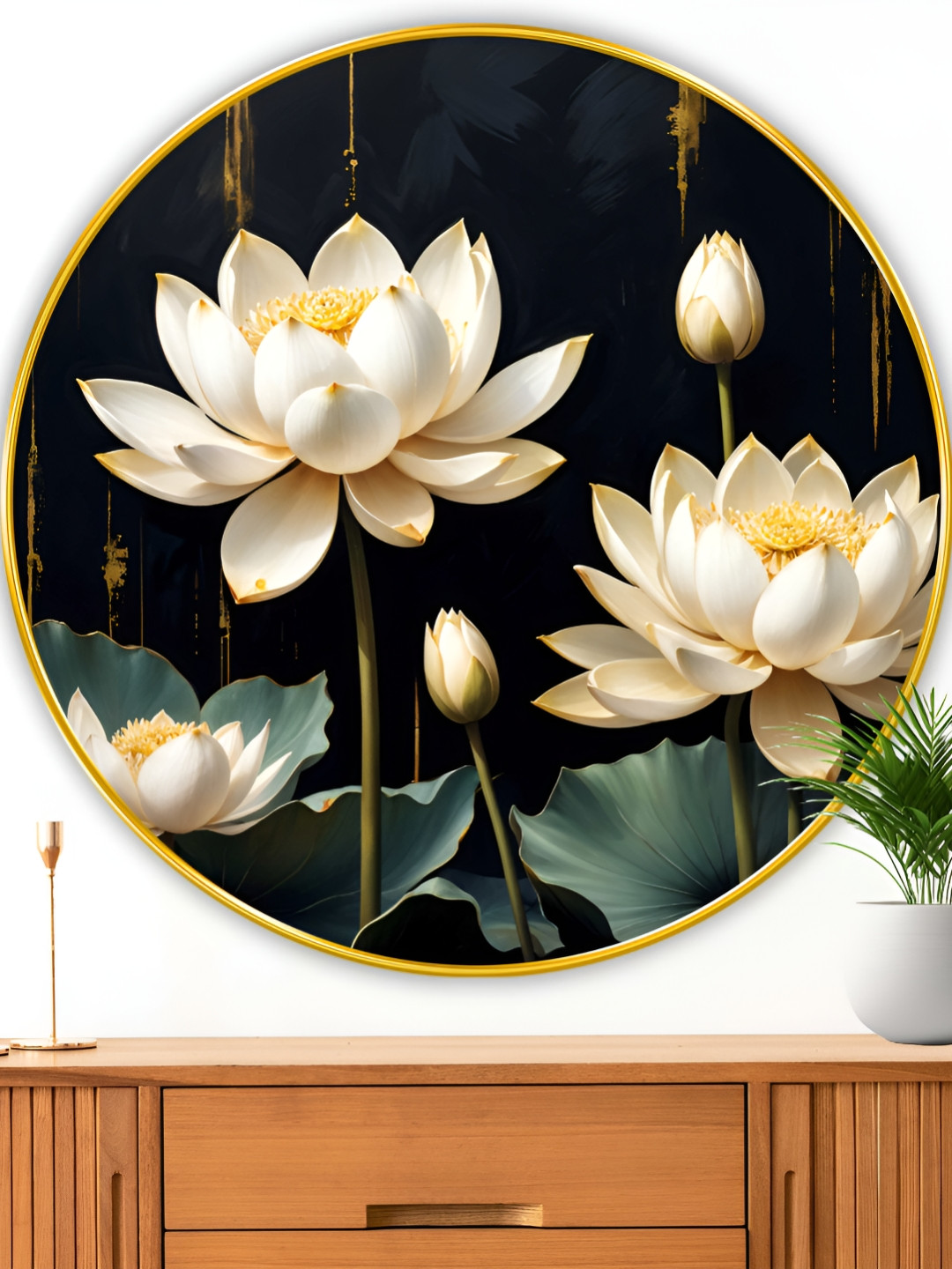 Myntra Elegant Homes Black & White Floral And Botanical Wooden Wall Art