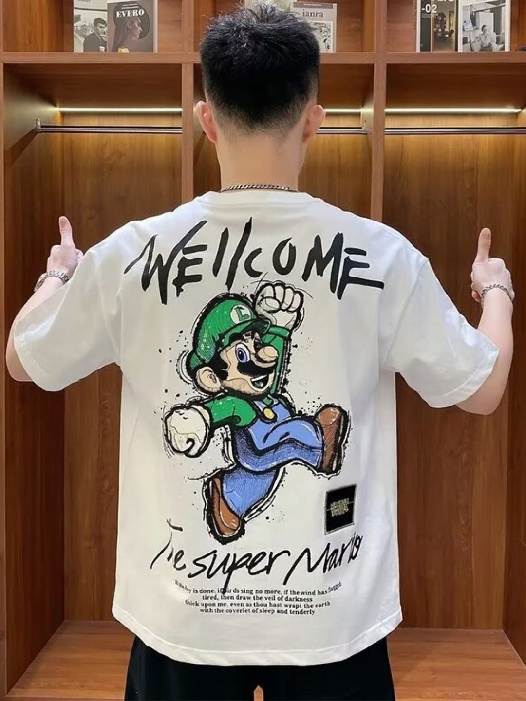 StyleCast Men Super Mario Graphic Printed Round Neck Cotton Relaxed Fit T-shirt