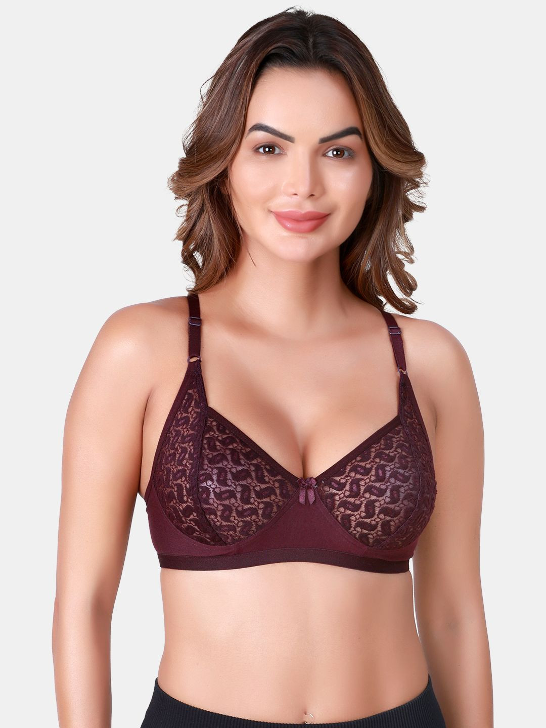 SKDREAMS Cotton Cut and Sew Self Design Full Coverage Bra