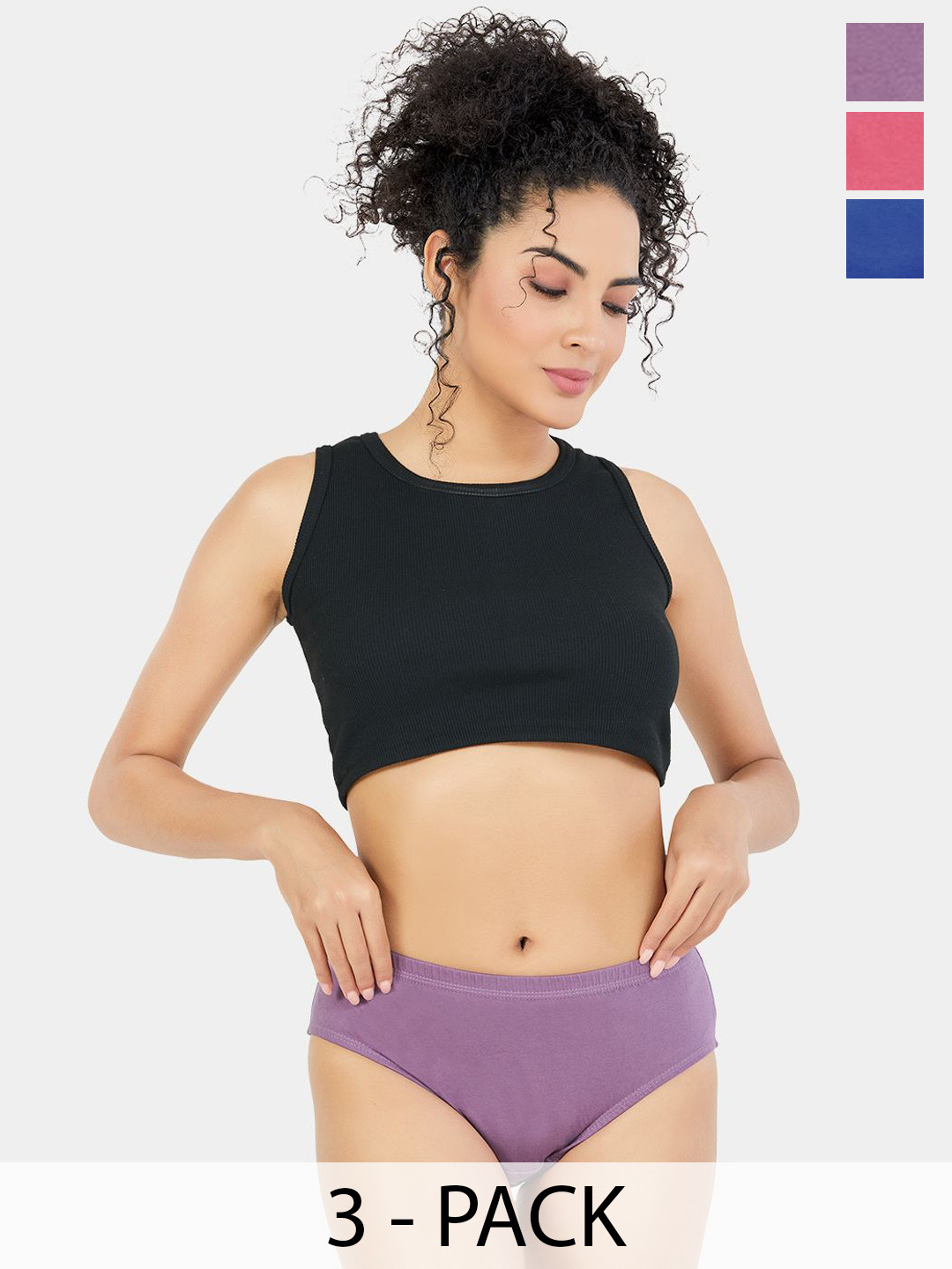 Trylo Pretty Women  Full Hip Coverage Combed Cotton Hipster Covered Elastic Panties