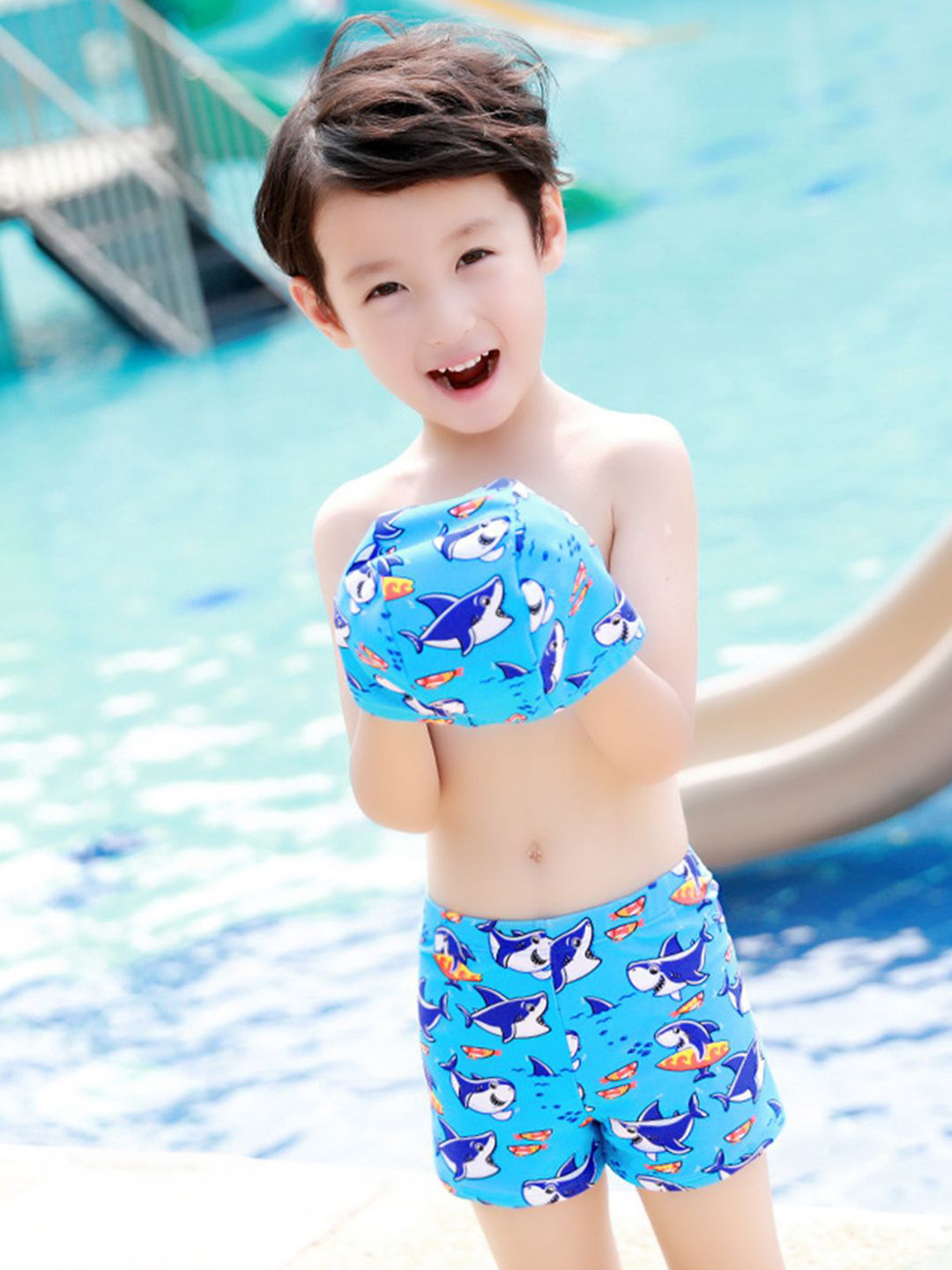 YK Girls Printed Swim Bottoms With Caps