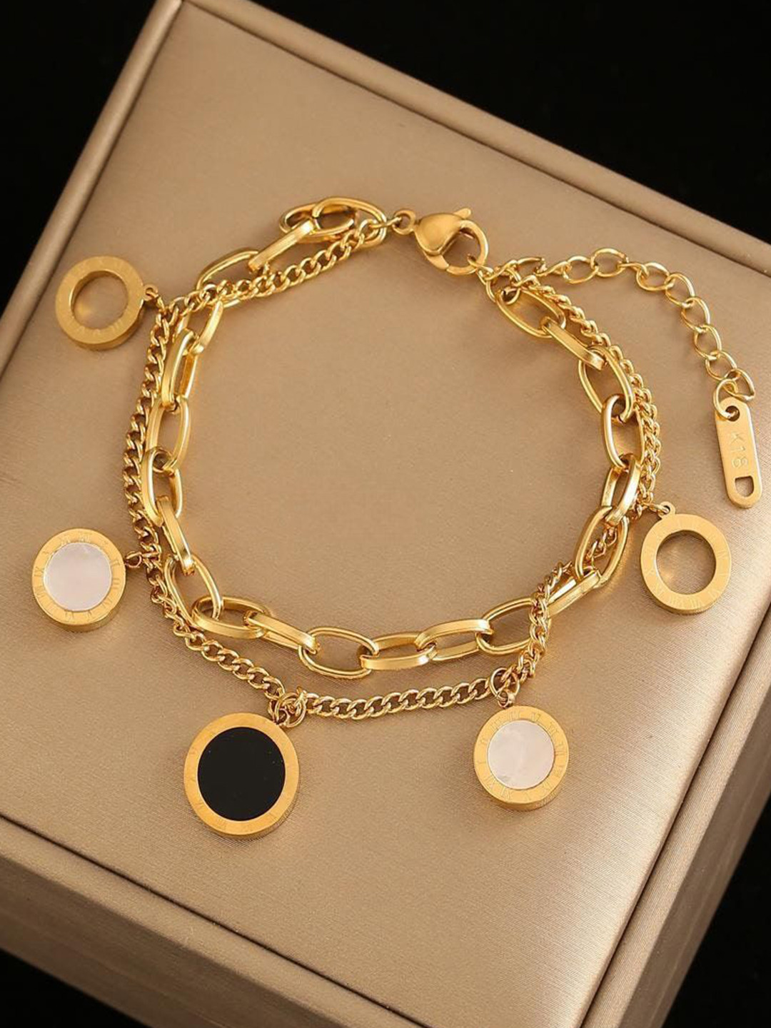 Zabby Allen Roman Gold-Plated Stainless Steel Bracelet With Charms