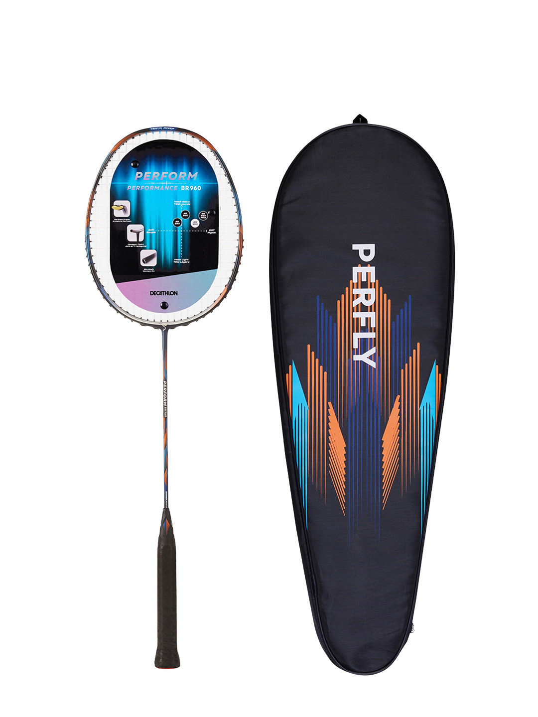 Decathlon PERFLY - Navy Blue Wooden Badminton Racquets