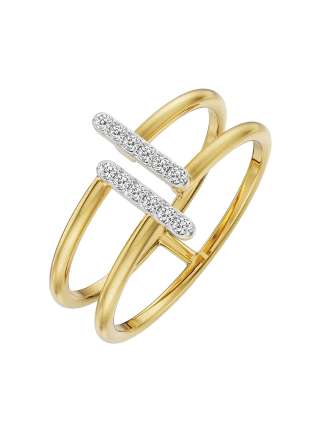 Emori Parallel Open Lab Diamond Ring in 18KT Gold