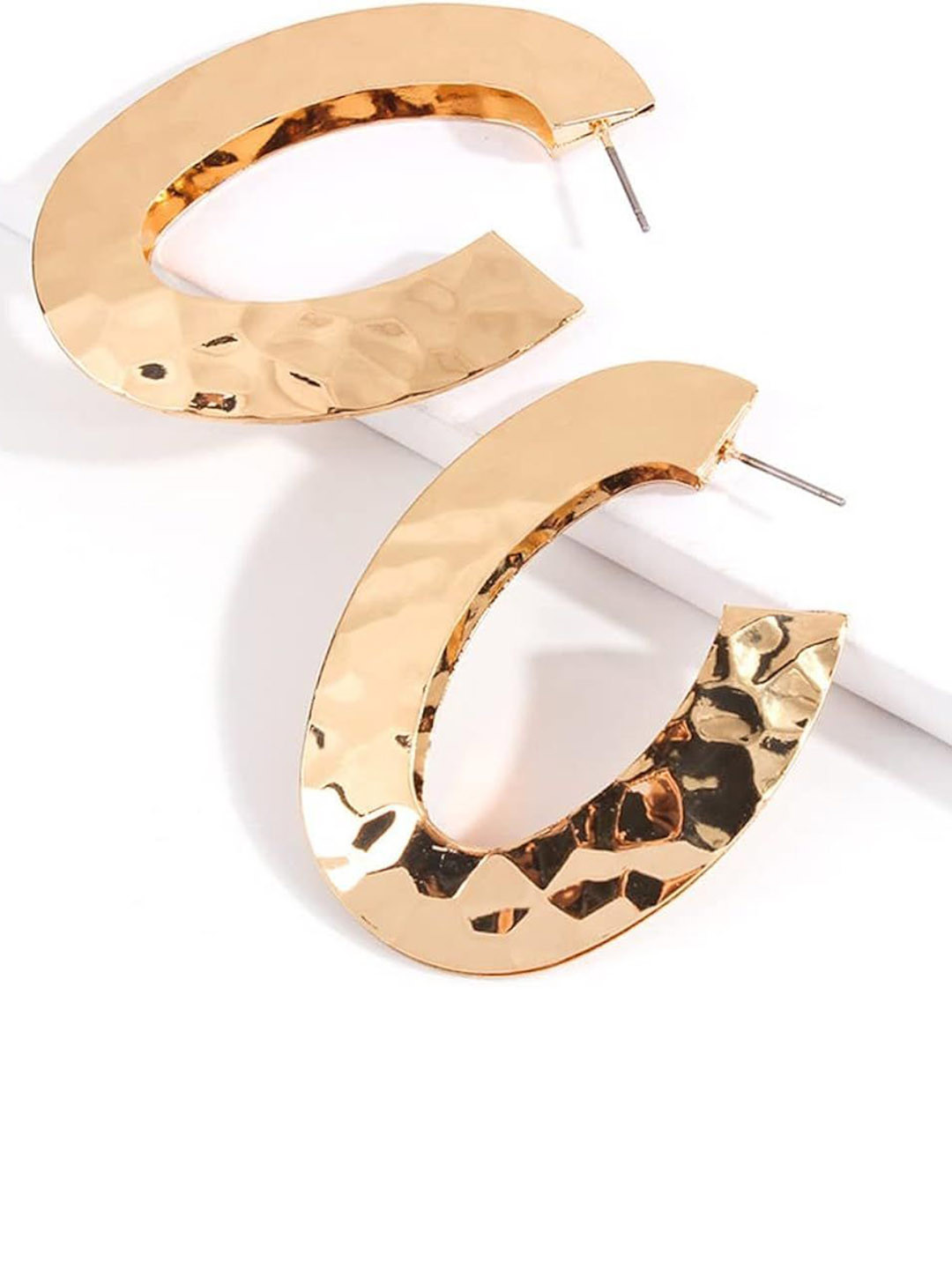 Aviksha Creations Stainless Steel Gold-Plated Golden Big Hoops