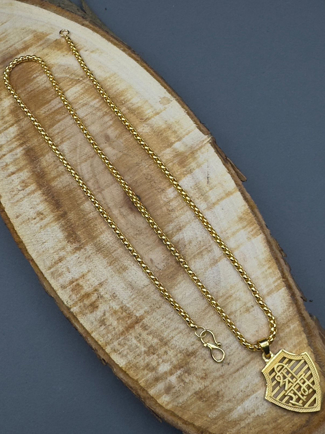 AKLINA Gold-Plated Contemporary Shree Ram Pendants With Chain