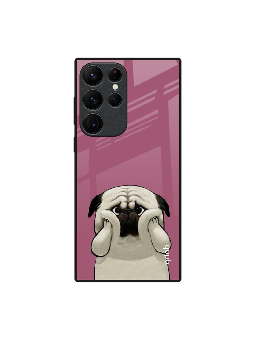 QRIOH Funny Pug Face Printed Samsung Galaxy S22 Ultra Back Case
