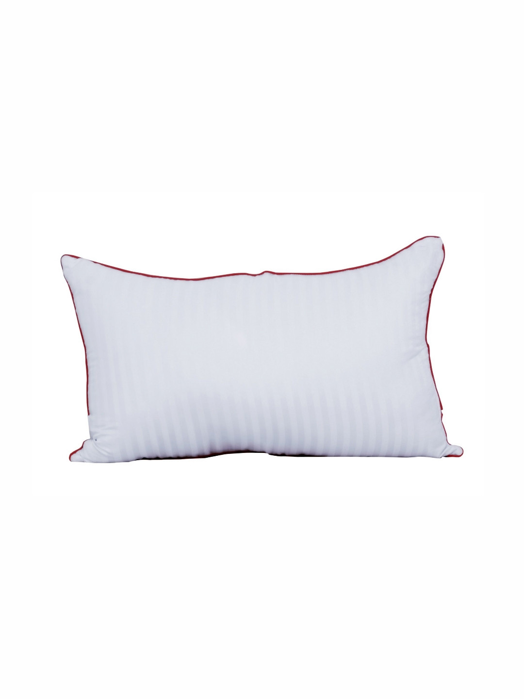 Siroki Bond Red Striped Polyester Breathable Medium Fibre Sleep Pillow-60.94 x 40.64 cm