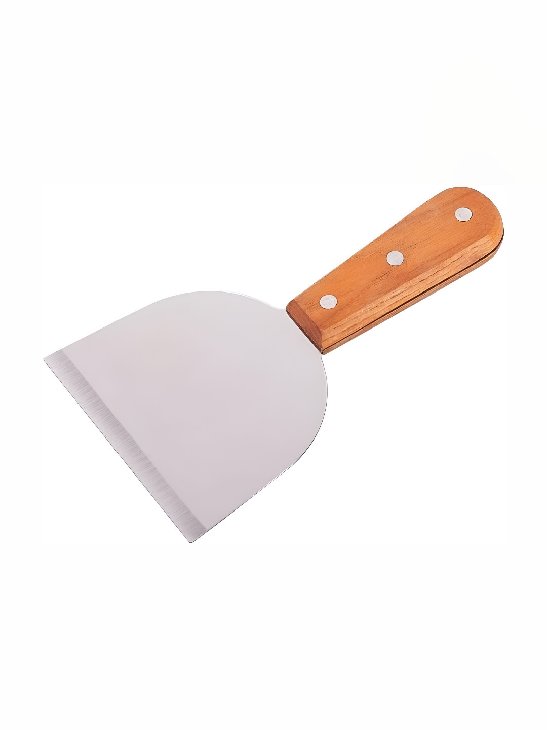 Baskety Steel & Brown Stainless Steel Wooden Handle Griddle Spatula