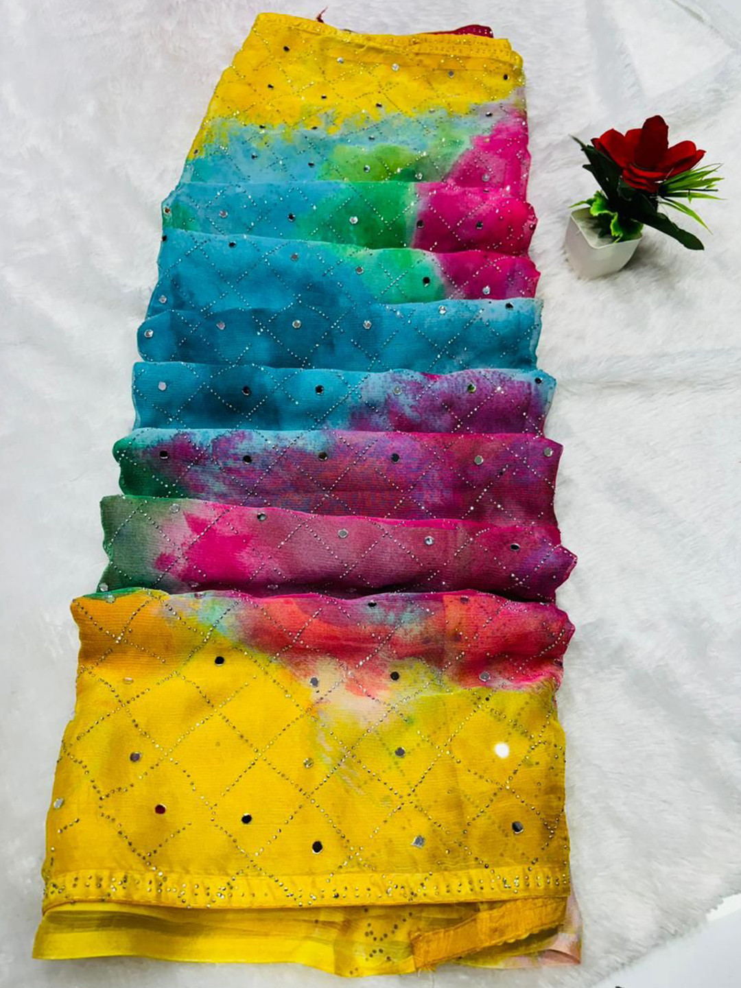 MANSUBHA Woven Design Zari Khandua Silk Banarasi Saree