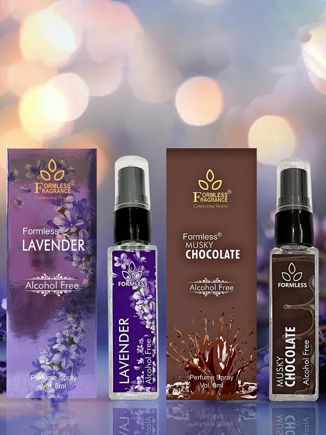 Formless Fragrance Lavender And Chocolate Set Of 2 Alcohol Free Spray Perfume - 8 ml Each