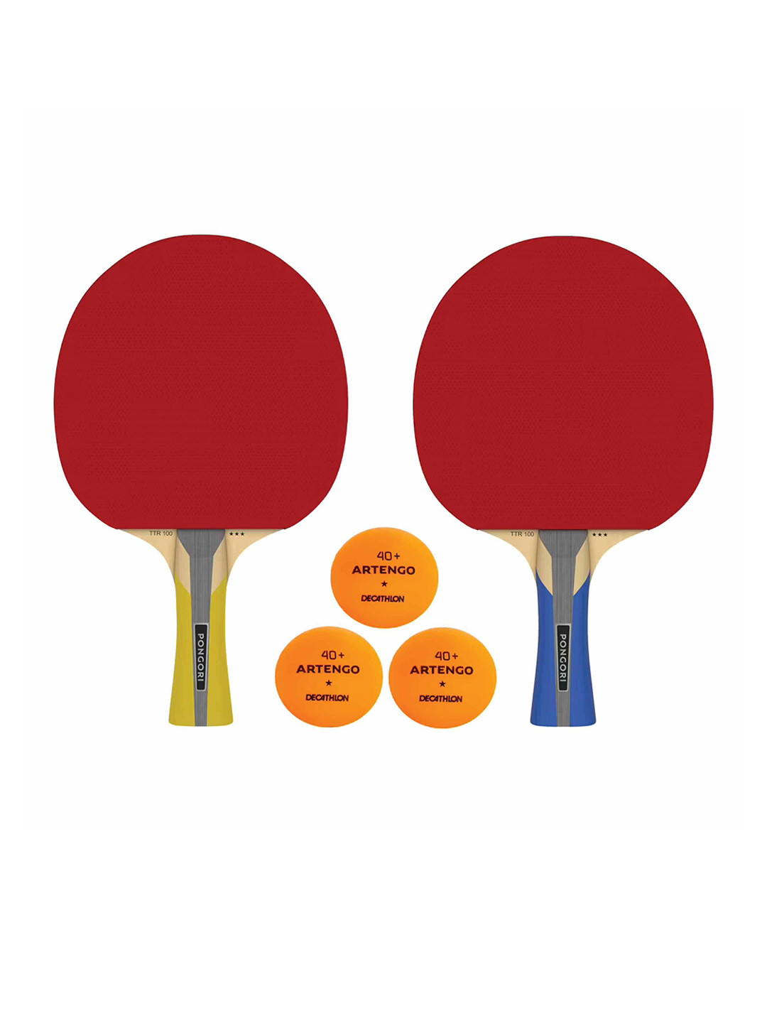 Decathlon Pongori TTR 100 5 Pieces Wooden Table Tennis Racket & Balls