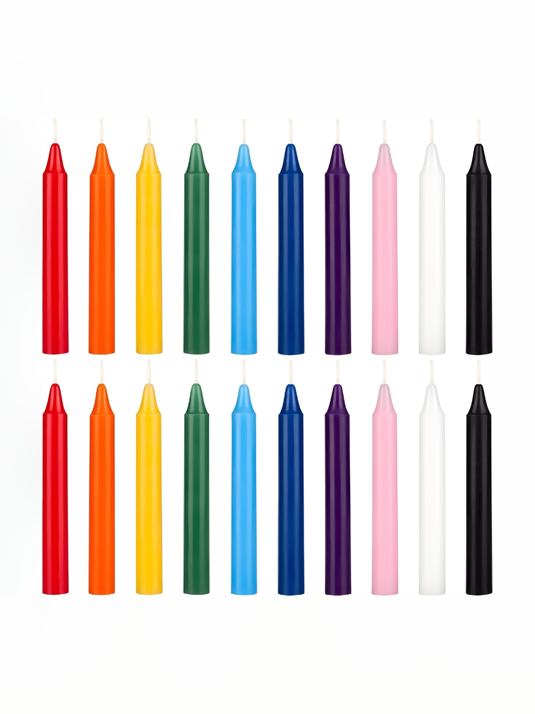 TRUE DECOR Chime / Spell / Mombati s 20Pcs Smokeless Solid Tapered Regular Pillar Candles