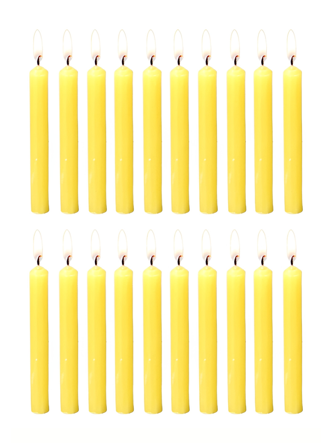 TRUE DECOR Chime / Spell / Mombati s 20Pcs Smokeless Solid Tapered Regular Pillar Candles