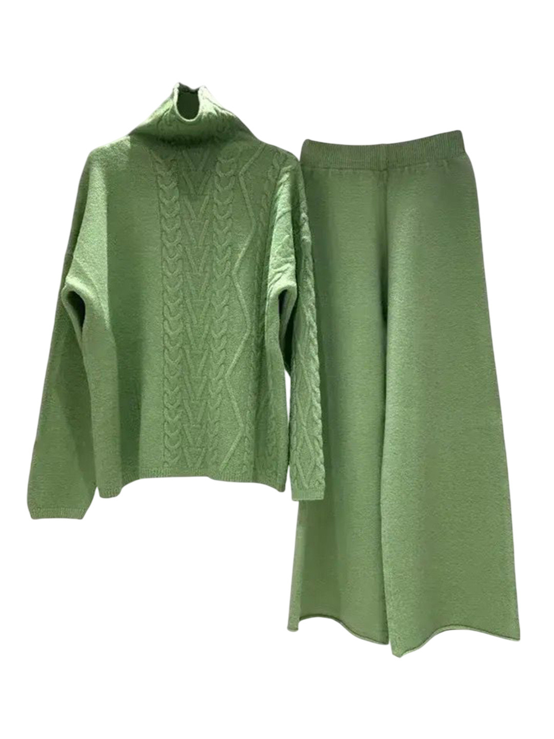 Miss Mosa By Akanksha  Green Kinsley Luxe Winter Pure Wool Co-Ord Set - Tracksuit