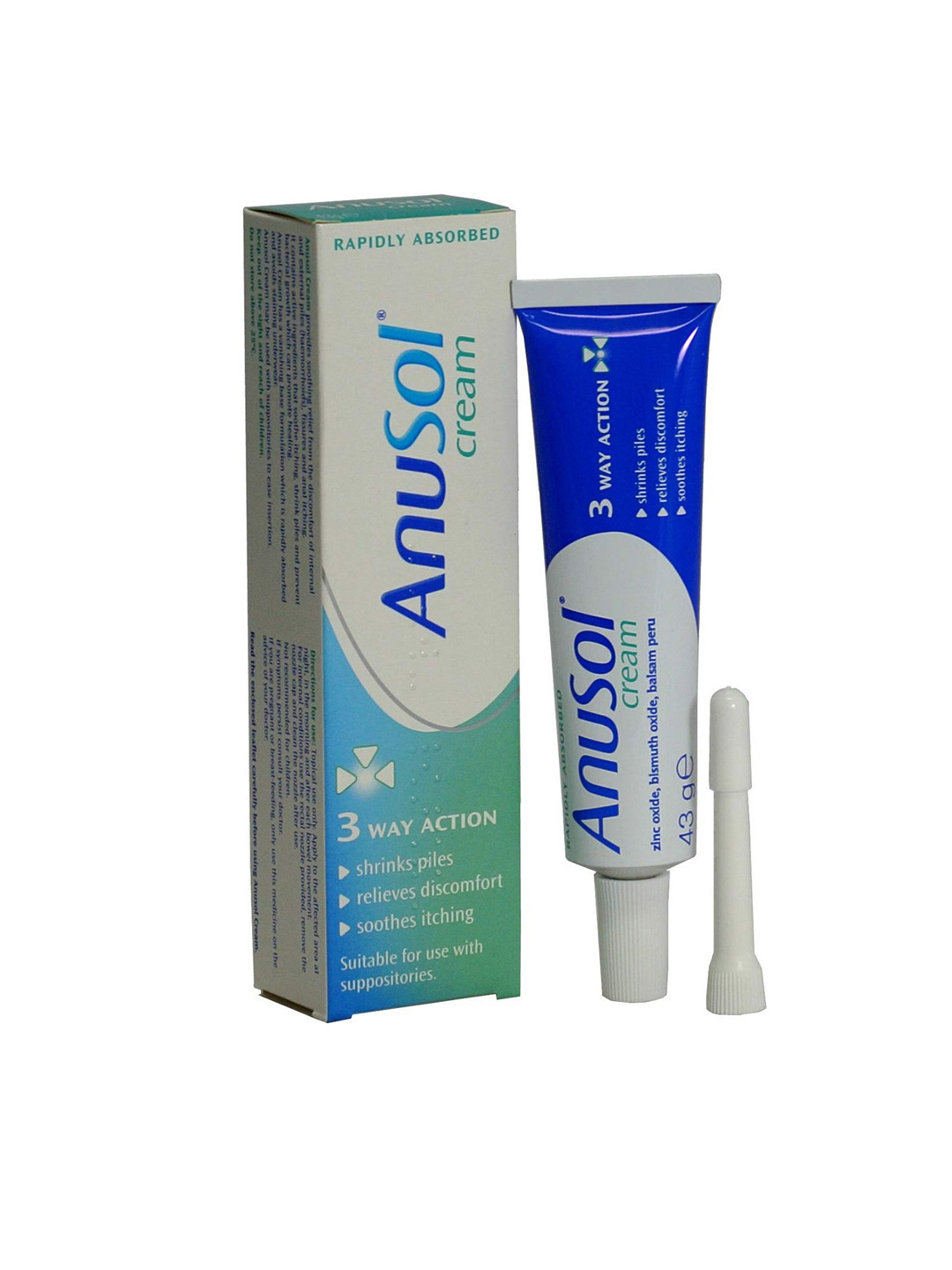 Anusol Cream With Zinc Oxide For Piles - 43 g