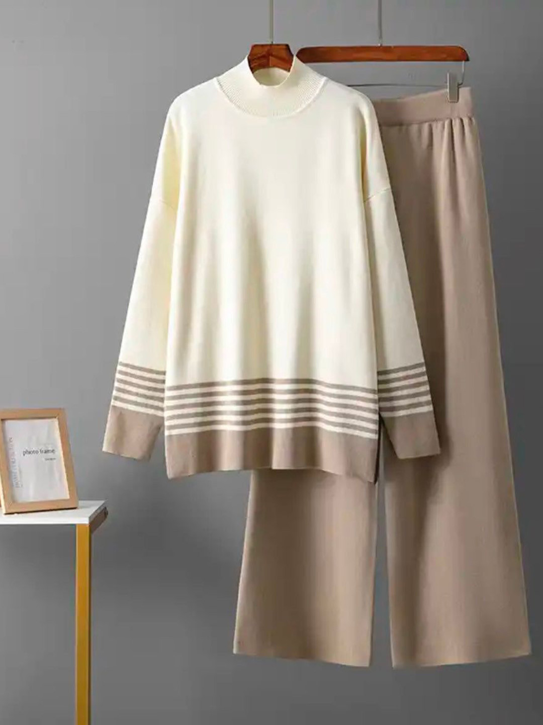 Miss Mosa By Akanksha  Brown Alfred Woolen Co-Ord Set