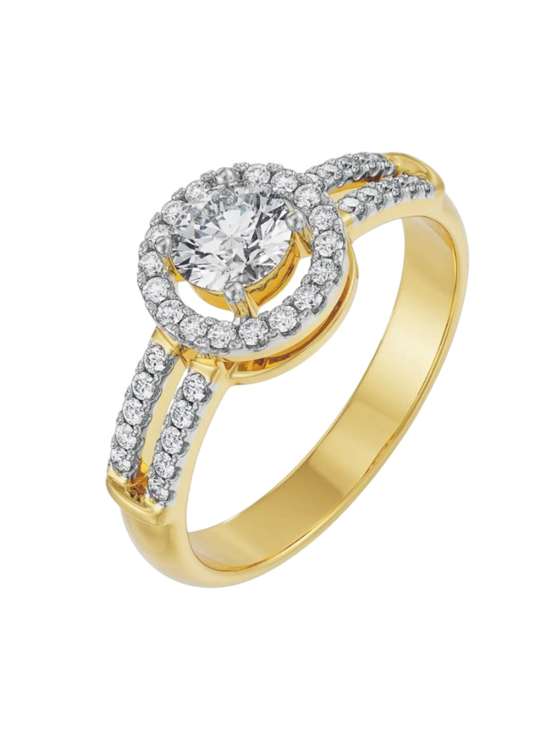 Emori Lily Halo Engagement Lab Diamond in 14KT Gold Ring