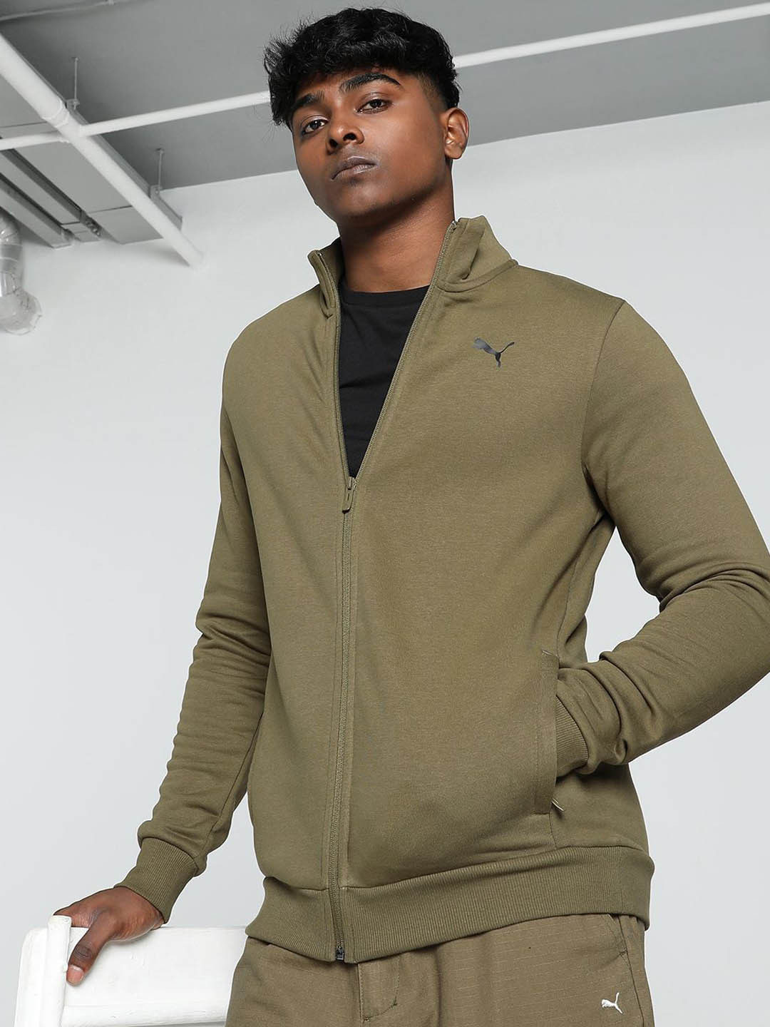 Puma Zippered Men Slim Fit Fleece Sweat Jacket