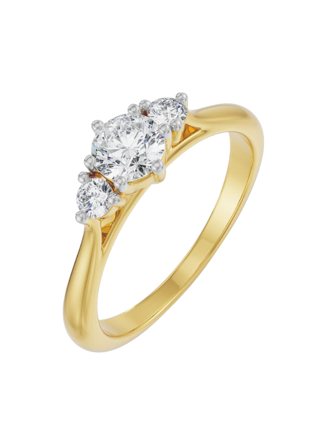 Emori Melissa Tri Engagement Lab Diamond Ring in 18KT Gold