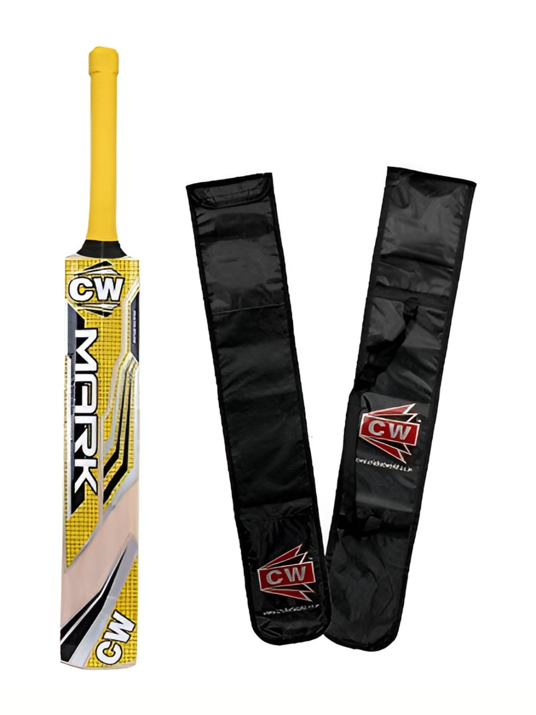 CW Printed Kashmir Willow Rubber Grip Cricket Bat