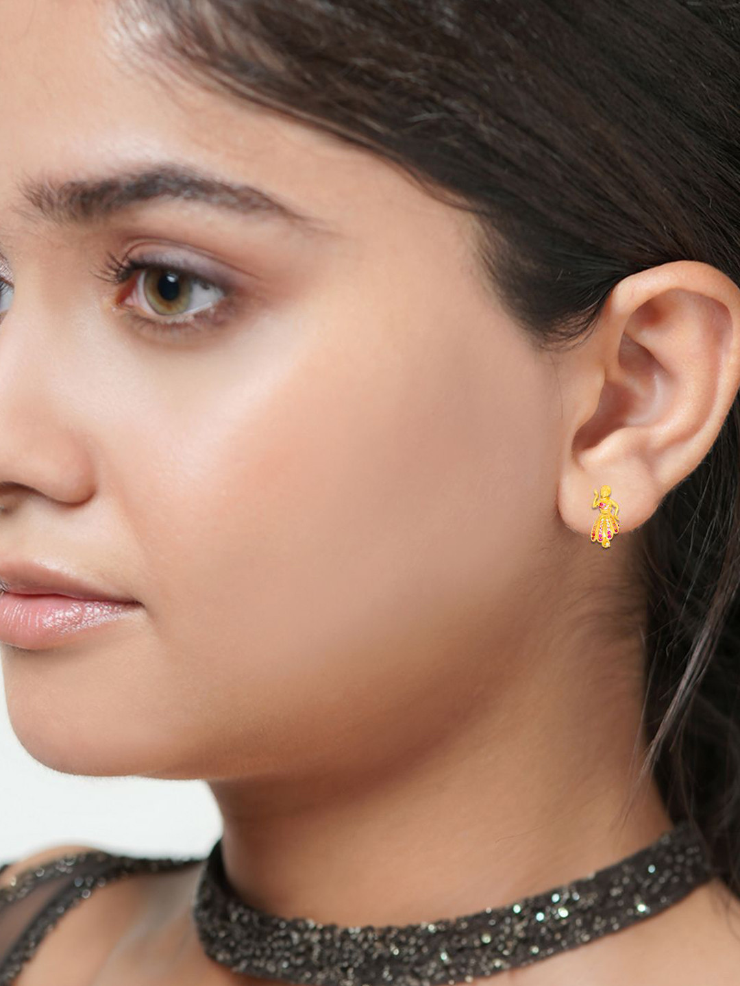 BHIMA 22K BIS Hallmark 916 Purity Yellow Gold Dancing Step Earring