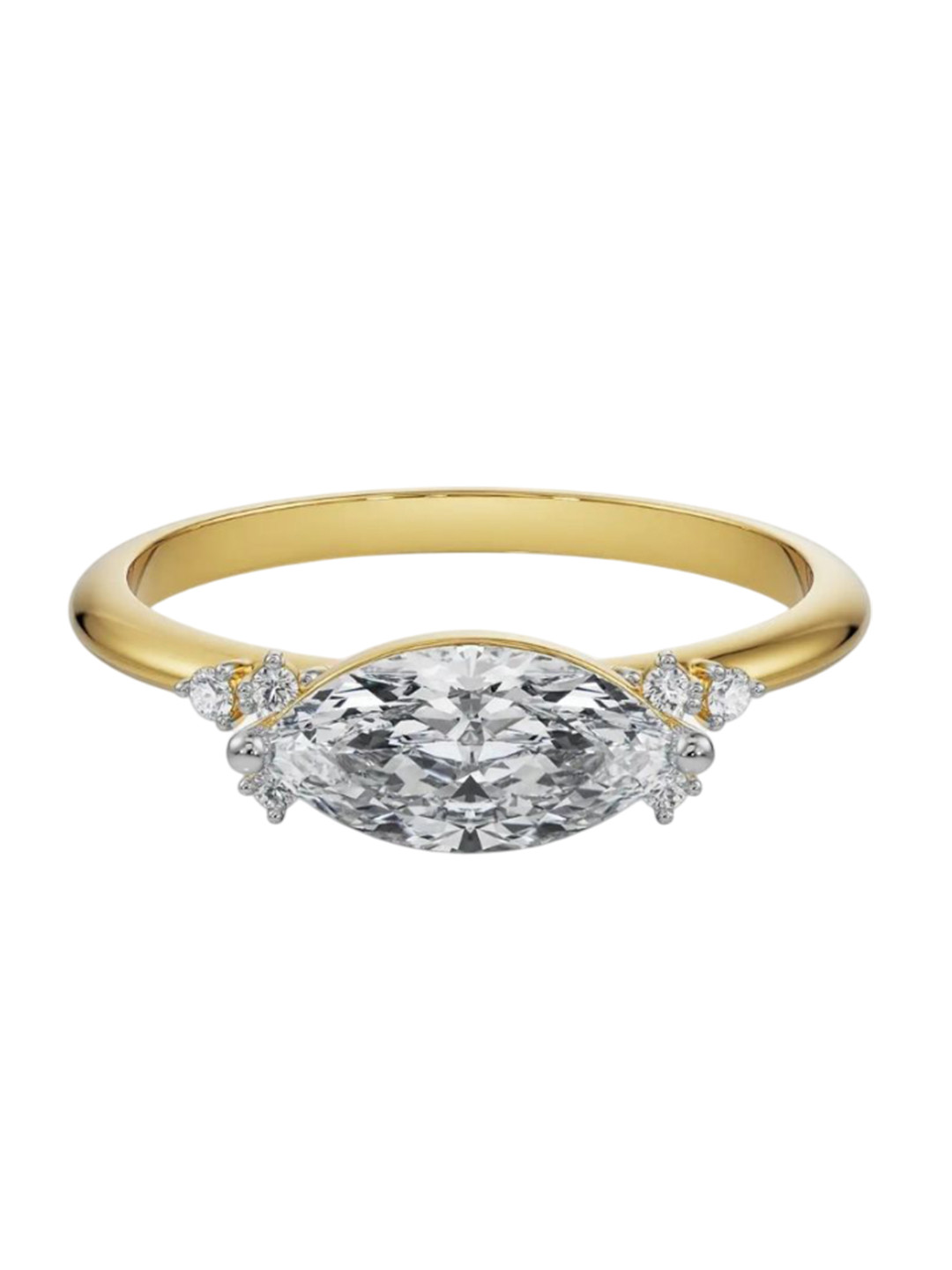 Emori East West Lab Diamond in 14KT Gold Ring