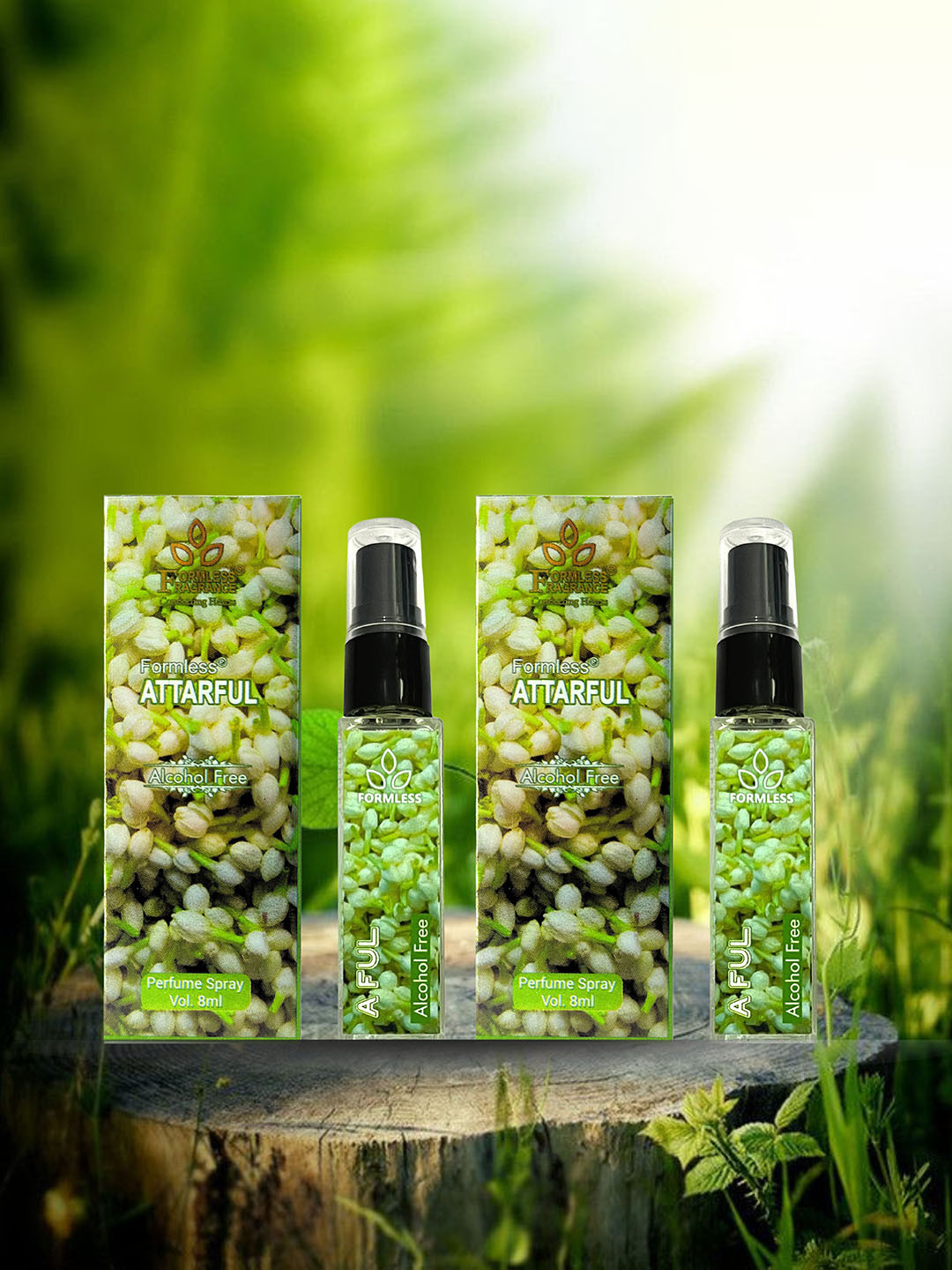 Formless Fragrance Attarful Set Of 2 Long Lasting And Alcohol Free Perfume - 8 ml Each