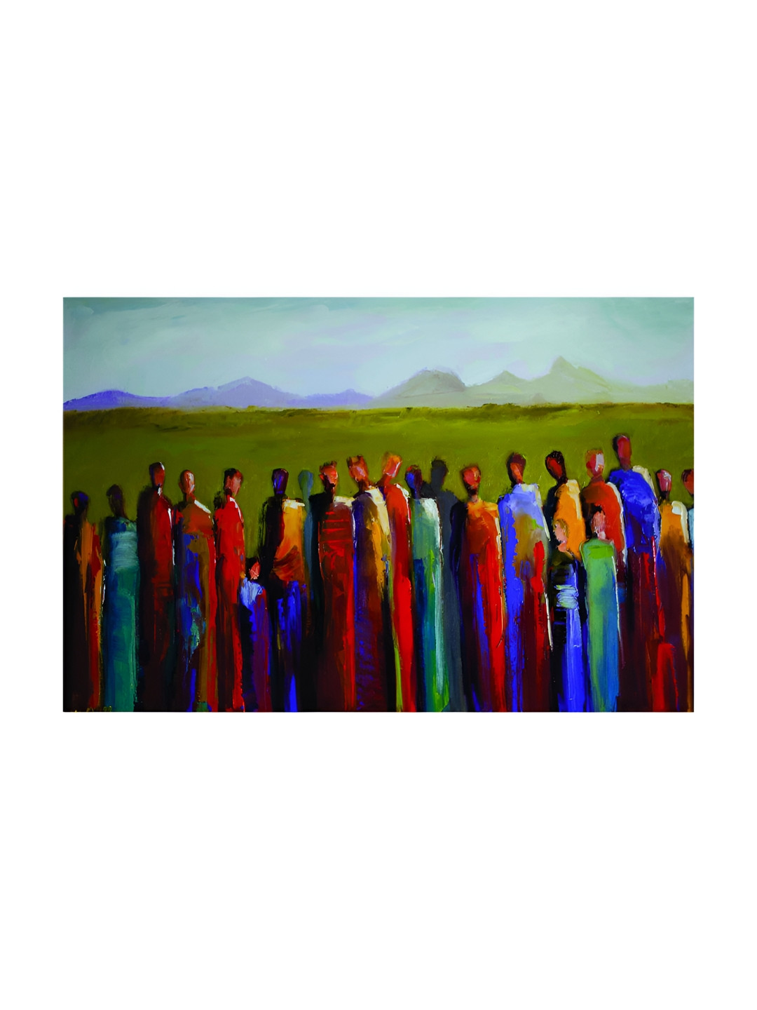 Inephos Blue & Red Canvas Beautiful Modern Wall Art