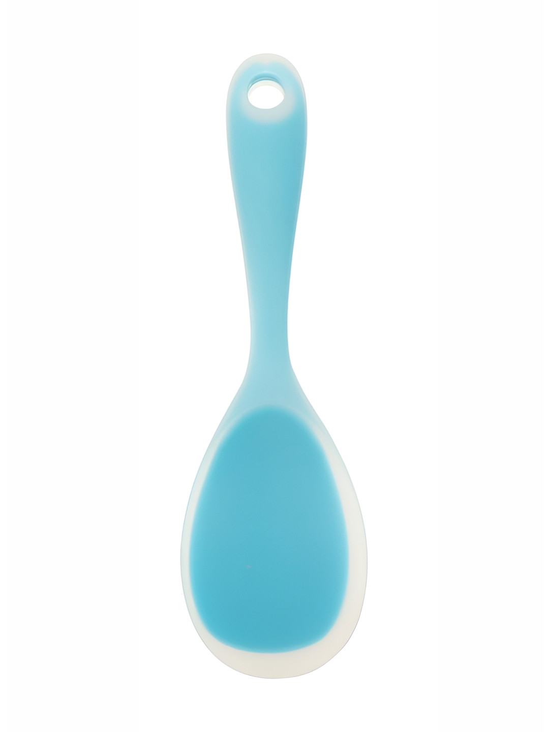 Baskety Blue & White Non-Stick Silicone Ladle With Handle