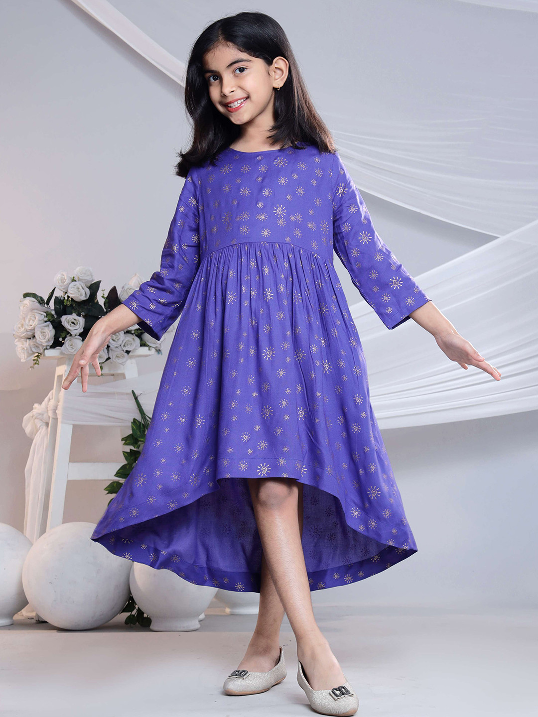 Nanci Girls Floral Printed Fit & Flare Dress